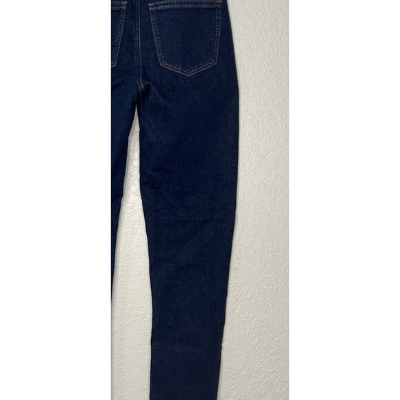 American Eagle Mom Jeans Stretch Super High Rise Dark Wash Denim 2 Long - Picture 14 of 16